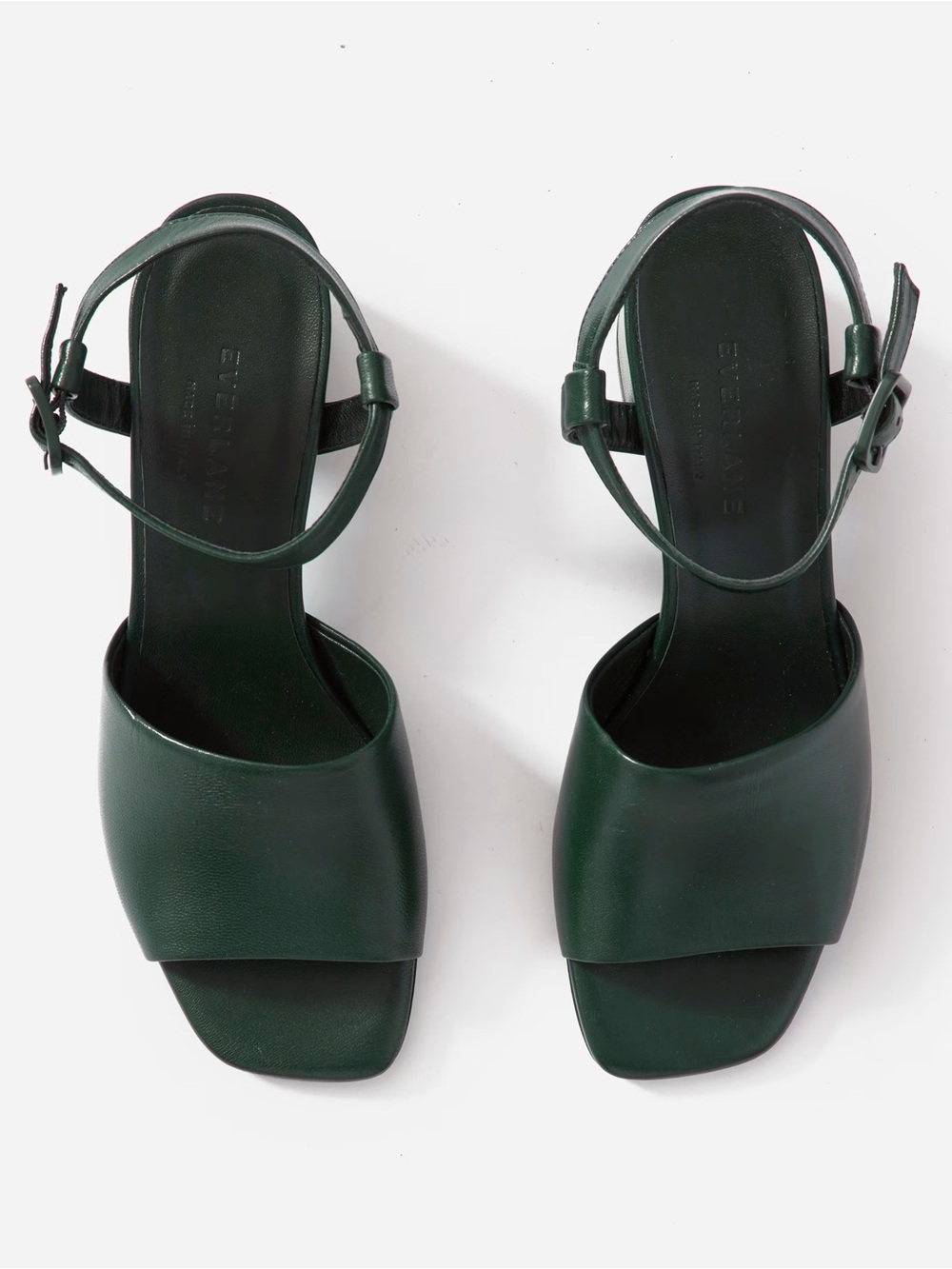 Everlane- The Block Heel Sandal In Dark Green size 9.5